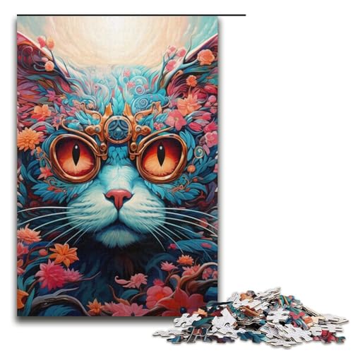 Katzenpuzzle, 1000 Teile, Puzzle für Erwachsene, praktisches Spiel, Staycation, Zeitvertreib für Teenager ab 14 Jahren, 14,96 x 10,24 Zoll von WGLINGX