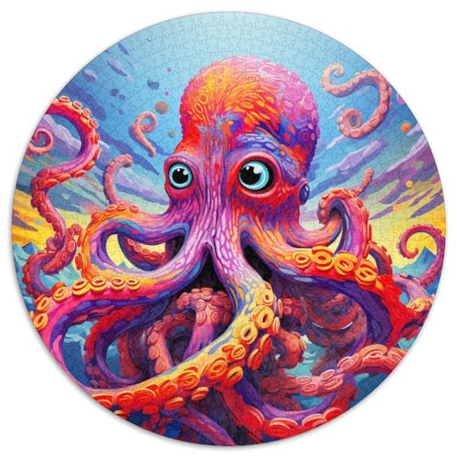 Kunst-Oktopus-Puzzle für Erwachsene, 1000-teiliges, anspruchsvolles Puzzle, Spaß für die ganze Familie, Basteln, perfekt für Geburtstage, Feiertage (67,5x67,5cm) von WGLINGX