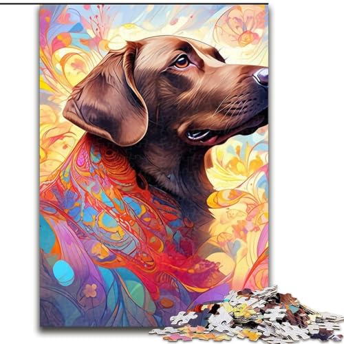 Labrador-Puzzle mit 1000 Teilen für Erwachsene, 1000 Teile, Heimdekoration, Familienspaß, ab 14 Jahren (Größe 26x38cm) von WGLINGX