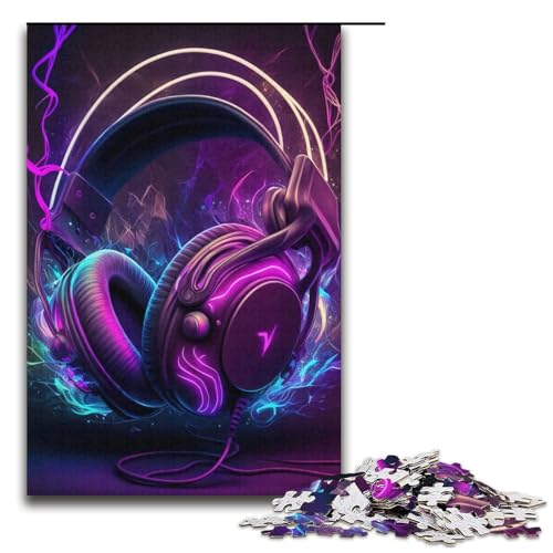 Lernpuzzle, 1000 Teile, Live-Musik, Neon-Puzzle für Erwachsene, Weihnachtspuzzle-Geschenke für Teenager ab 14 Jahren (Größe 38 x 26 cm) von WGLINGX