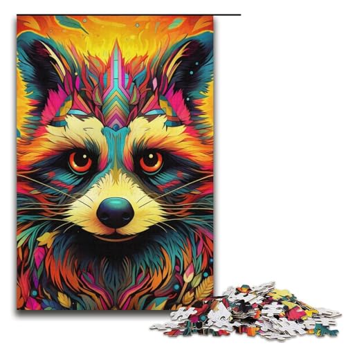 Lernpuzzle, 1000 Teile, Waschbär-Puzzle für Erwachsene, Weihnachtspuzzle-Geschenke für Teenager ab 14 Jahren, 14,96 x 10,24 Zoll von WGLINGX
