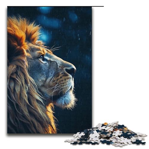 Lernpuzzle 1000 Teile „Die Traurigkeit des Löwen“ Puzzle für Erwachsene, Weihnachtspuzzlegeschenke für Teenager ab 14 Jahren, 14,96 x 10,24 Zoll von WGLINGX