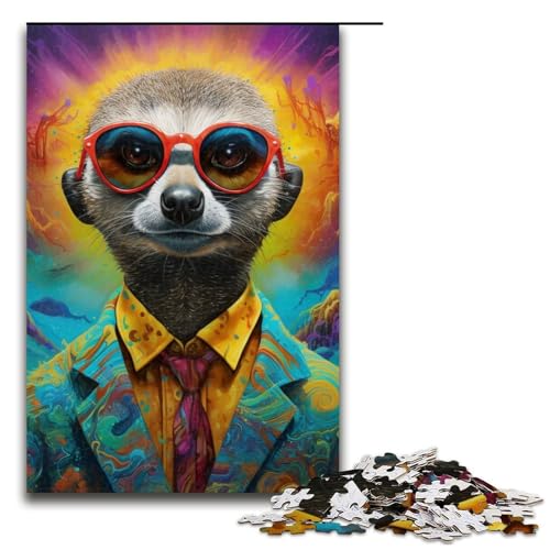 Lernpuzzle 1000 Teile Erdmännchenanzug Puzzle für Erwachsene Weihnachtspuzzle Geschenke für Teenager ab 14 Jahren 19,69x29,53 Zoll von WGLINGX