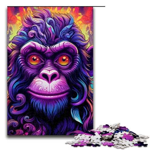 Lernpuzzle 1000 Teile Lila AFFE Puzzle für Erwachsene Weihnachtspuzzle Geschenke für Teenager ab 14 Jahren 19,69x29,53 Zoll von WGLINGX