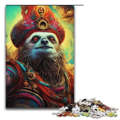 Lernpuzzle 1000 Teile Piratenkapitän-Faultier-Puzzle für Erwachsene, Weihnachtspuzzlegeschenke für Teenager ab 14 Jahren, 14,96 x 10,24 Zoll von WGLINGX