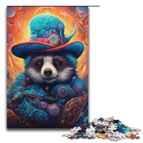 Lernpuzzle 1000 Teile Piratenkapitän Panda Puzzle für Erwachsene Weihnachtspuzzle Geschenke für Teenager ab 14 Jahren 14,96x10,24 Zoll von WGLINGX