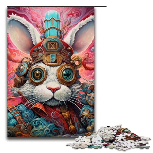Lernpuzzle 1000 Teile Piratenkapitän Waschbär Puzzle für Erwachsene Weihnachtspuzzle Geschenke für Teenager ab 14 Jahren 19,69x29,53 Zoll von WGLINGX
