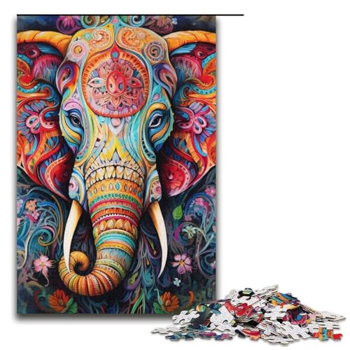 Lernpuzzle 1000 Teile Psychedelischer Elefant Puzzle für Erwachsene Weihnachtspuzzle Geschenke für Teenager ab 14 Jahren 14,96x10,24 Zoll Lernpuzzle 1000 Teile Psychedelischer Elefant Puzzle für Erwachsene Weihnachtspuzzle Geschenke für Teenager ab 14 Jahren 14,96x10,24 Zoll von WGLINGX