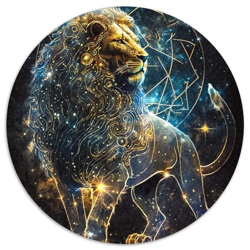 Löwen-Puzzle aus Pappe, rund, 1000 Teile, Puzzle für Erwachsene, anspruchsvolles Denkspiel für Teenager, unterhaltsames interaktives Spiel für die ganze Familie 67,5 x 67,5 cm Löwen-Puzzle aus Pappe, rund, 1000 Teile, Puzzle für Erwachsene, anspruchsvolles Denkspiel für Teenager, unterhaltsames interaktives Spiel für die ganze Familie 67,5 x 67,5 cm von WGLINGX