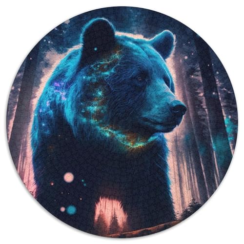 Lumos Bears Puzzle für Erwachsene, 1000 Teile, rundes Puzzle, Denkspiel, interaktives Familienspiel, geeignet für Kinder ab 14 Jahren (67,5x67,5cm) von WGLINGX
