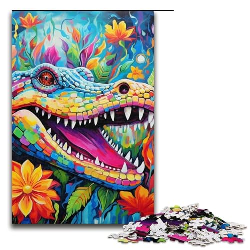 Lustiges Puzzle für Erwachsene, 1000 Teile, Tier-Nilkrokodile, Puzzle für Erwachsene, Holzpuzzle, Heimdekoration, 75 x 50 cm Lustiges Puzzle für Erwachsene, 1000 Teile, Tier-Nilkrokodile, Puzzle für Erwachsene, Holzpuzzle, Heimdekoration, 75 x 50 cm von WGLINGX