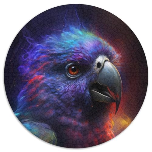 Magisches Papageien-Puzzle für Erwachsene, 1000 Teile, rund, 1000 Teile, Familienaktivität, Denksportaufgabe, Heimdekoration, (67,5x67,5cm) von WGLINGX