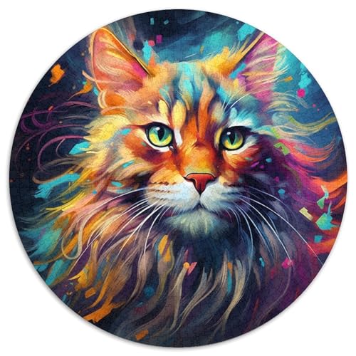 Maine Coon Papier-Rundpuzzle für Erwachsene, 1000 Teile, anspruchsvolles Denkspiel für Teenager, Spaß für den Spieleabend mit der Familie 67,5 x 67,5 cm Maine Coon Papier-Rundpuzzle für Erwachsene, 1000 Teile, anspruchsvolles Denkspiel für Teenager, Spaß für den Spieleabend mit der Familie 67,5 x 67,5 cm von WGLINGX