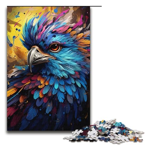 Malen, Farbe, Vogel-Puzzle, 1000 Teile, Puzzle für Erwachsene, Lernspiele, trainieren Sie Ihr Gehirn und Ihre Hände, geeignet für Jugendliche ab 14 Jahren (Größe 38 x 26 cm) von WGLINGX