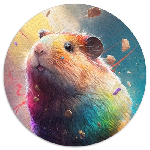 Meerschweinchen-Mal-Puzzle, 1000 Teile, für Erwachsene, Kartonpuzzle, interaktives Familienspiel, Bastelgeschenk mit farbenfrohen Kunstwerken (67,5x67,5cm) von WGLINGX