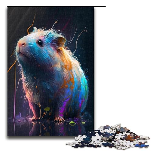 Meerschweinchen-Malpuzzle, 1000 Teile, für Erwachsene, Geschenke, ideal für Teenager ab 14 Jahren (Größe 50 x 75 cm) von WGLINGX