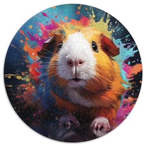 Meerschweinchen-Puzzle, 1000 Teile, rund, geeignet für Geburtstage, Halloween, Thanksgiving, Ostern, 1000 Teile (67,5x67,5cm) von WGLINGX