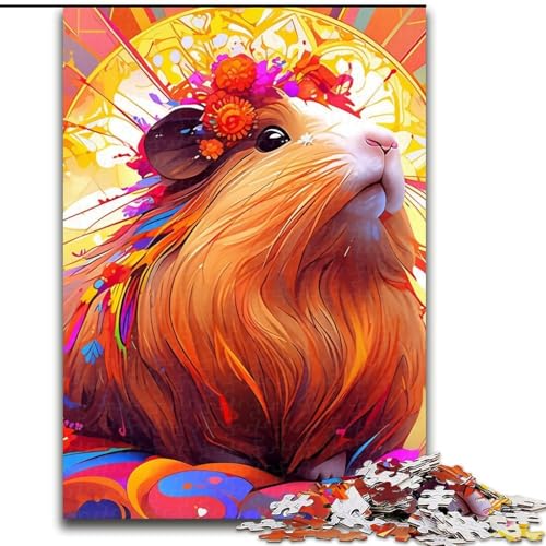 Meerschweinchen-Puzzle mit 1000 Teilen für Erwachsene, 1000 Teile, Heimdekoration, Familienspaß, ab 14 Jahren (Größe 26x38cm) von WGLINGX