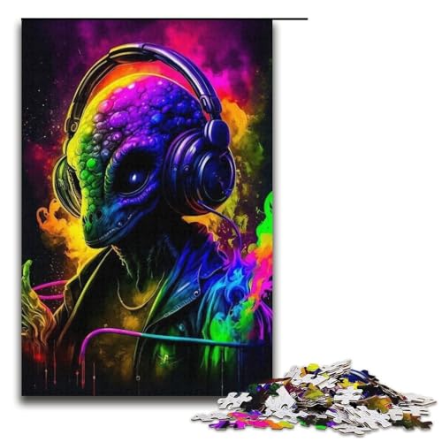 Monster-Musik-Puzzle, 1000 Teile, Puzzle für Erwachsene, Spiel zum Stressabbau, Staycation-Zeitvertreib für Jugendliche ab 14 Jahren, 38,1 x 26,9 cm von WGLINGX