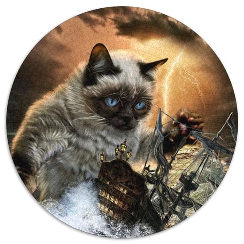 Monster Titan Cat Kraken Puzzle für Erwachsene, 1000 Teile, anspruchsvolle Puzzles, Spaß für die ganze Familie, Basteln, perfekt für Geburtstage, Feiertage (67,5x67,5cm) von WGLINGX