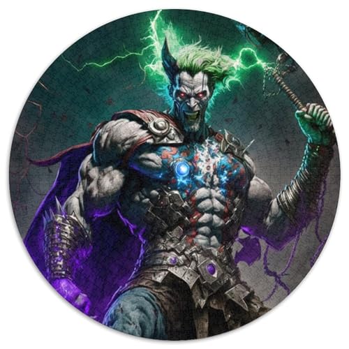 Monster mit Hammer-Puzzle für Erwachsene, runde 1000-teilige Puzzles für Anfänger mit 1000 Teilen, ideal als Geburtstags (67,5x67,5cm) von WGLINGX