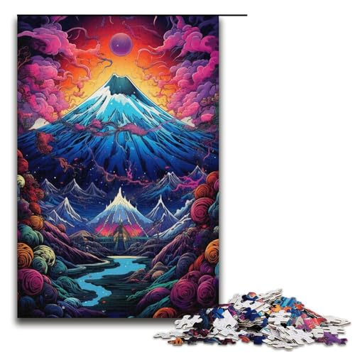 Mount Fuji Puzzlespiel, 1000-teiliges Puzzle für Erwachsene, perfekte Dekoration für Jugendliche ab 14 Jahren (Größe 38 x 26 cm) von WGLINGX