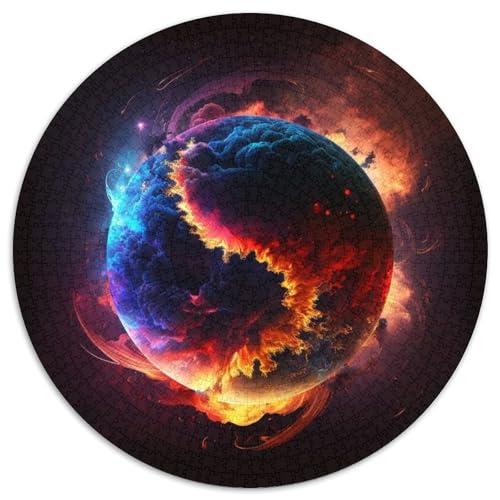 Neon Planet Puzzle, 1000 Teile, Puzzle für Erwachsene, Weihnachten, Halloween, Ostern, Neujahr (67,5x67,5cm) von WGLINGX