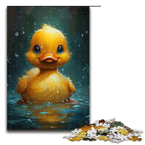Niedliche kleine gelbe Ente, 1000-teiliges Puzzle aus Holz, für Erwachsene, Teenager und Erwachsene, gutes Geschenk (Größe 50 x 75 cm) von WGLINGX