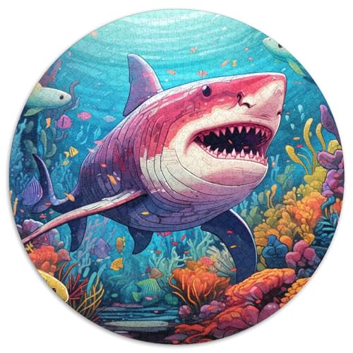 Niedliches Hai-Puzzle aus Pappe, rund, 1000 Teile, Puzzle für Erwachsene, anspruchsvolles Denkspiel für Teenager, unterhaltsames interaktives Spiel für die ganze Familie 67,5 x 67,5 cm Niedliches Hai-Puzzle aus Pappe, rund, 1000 Teile, Puzzle für Erwachsene, anspruchsvolles Denkspiel für Teenager, unterhaltsames interaktives Spiel für die ganze Familie 67,5 x 67,5 cm von WGLINGX