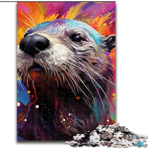 Otter-Puzzle mit 1000 Teilen für Erwachsene, 1000 Teile, Heimdekoration, Familienspaß, ab 14 Jahren (Größe 50x75cm) von WGLINGX