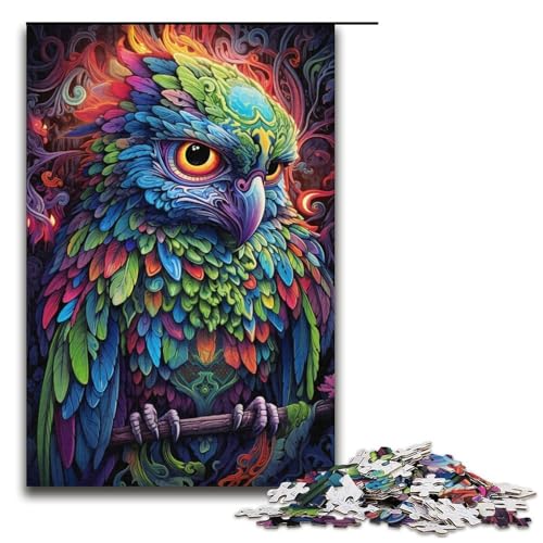 Papageien-Puzzle für Erwachsene, 1000 Teile, Lernspiel, Herausforderungsspielzeug, Weihnachts- und Geburtstagsgeschenk (Größe 38 x 26 cm) von WGLINGX