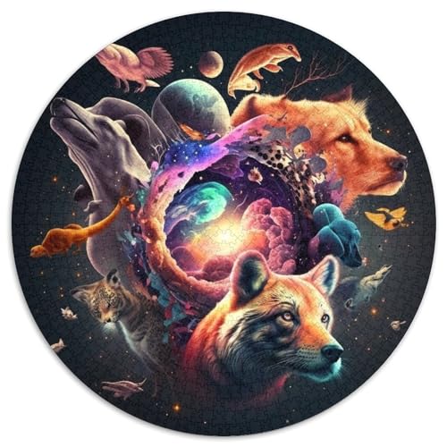 Papierpuzzle mit Weltraumtieren für Erwachsene, 1000-teiliges Denkspiel für Teenager, 67,5 x 67,5 cm Papierpuzzle mit Weltraumtieren für Erwachsene, 1000-teiliges Denkspiel für Teenager, 67,5 x 67,5 cm von WGLINGX