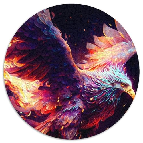Phoenix-Puzzle für Erwachsene, 1000-teiliges, rundes Puzzle, Denkspiel, interaktives Familienspiel, geeignet für Kinder ab 14 Jahren (67,5x67,5cm) von WGLINGX