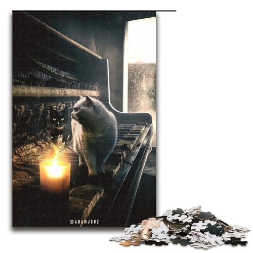 Piano Cat Puzzle, 1000 Teile, Puzzle für Erwachsene, Spiel zum Stressabbau, Staycation, Zeitvertreib für Jugendliche ab 14 Jahren, 19,69 x 29,53 Zoll Piano Cat Puzzle, 1000 Teile, Puzzle für Erwachsene, Spiel zum Stressabbau, Staycation, Zeitvertreib für Jugendliche ab 14 Jahren, 19,69 x 29,53 Zoll von WGLINGX