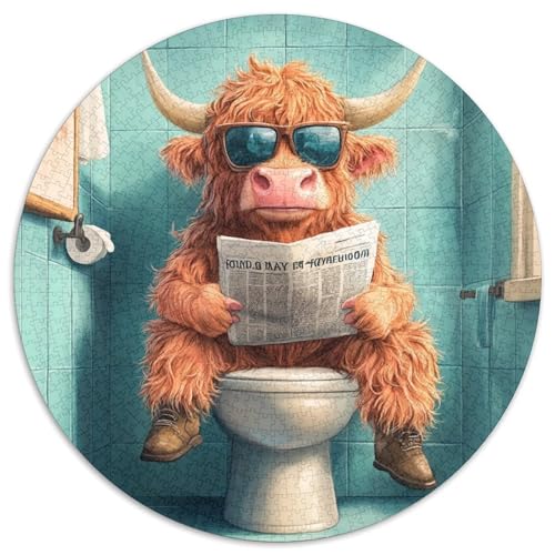 Pink Yak Go Toiletten-Puzzle für Erwachsene, 1000 runde Papppuzzles, anspruchsvolles DIY-Denkspiel, interaktive Familienaktivität, 1000 Teile (67,5x67,5cm) von WGLINGX