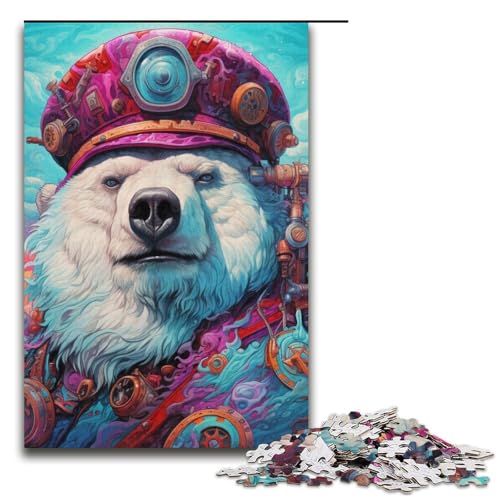 Piratenkapitän-Eisbär-Puzzle, 1000 Teile, Puzzle für Erwachsene, Spiel zum Stressabbau, Urlaub zu Hause, Zeitvertreib für Jugendliche ab 14 Jahren, 38,1 x 26,9 cm von WGLINGX