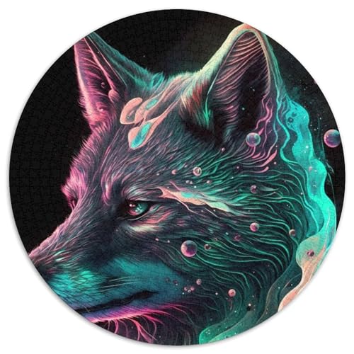 Precious Wolf Puzzle, 1000 Teile, Puzzle für Erwachsene, Weihnachten, Halloween, Ostern, Neujahr (67,5x67,5cm) von WGLINGX