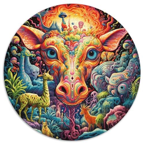 Psychedelic Art Giraffe Puzzle 1000 Teile Puzzle für Erwachsene Weihnachten, Halloween, Ostern, Neujahr (67,5x67,5cm) von WGLINGX