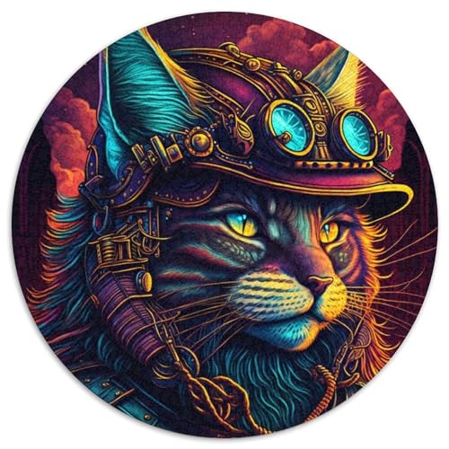 Psychedelischer Katzenkrieger,runde Puzzles aus Pappe,1000 Teile,Puzzle für Erwachsene,anspruchsvolles Denkspiel für Teenager,unterhaltsames interaktives Spiel für die ganze Familie 67,5 x 67,5 cm Psychedelischer Katzenkrieger,runde Puzzles aus Pappe,1000 Teile,Puzzle für Erwachsene,anspruchsvolles Denkspiel für Teenager,unterhaltsames interaktives Spiel für die ganze Familie 67,5 x 67,5 cm von WGLINGX