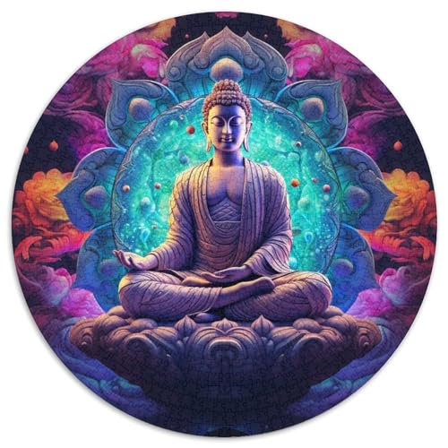 Psychedelisches Buddha-Puzzle, 1000 Teile, Puzzle für Erwachsene, Weihnachten, Halloween, Ostern, Neujahr (67,5x67,5cm) von WGLINGX