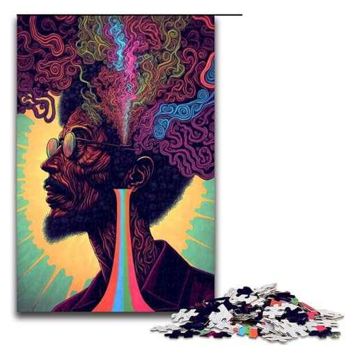 Psychedelisches Denkspiel, 1000-teiliges Puzzle für Erwachsene, perfekte Dekoration für Jugendliche ab 14 Jahren (Größe 50 x 75 cm) von WGLINGX