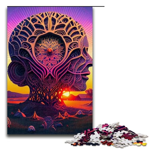 Psychedelisches Puzzle für Erwachsene und Jugendliche, 1000-teiliges Holzpuzzle, 50 x 75 cm Psychedelisches Puzzle für Erwachsene und Jugendliche, 1000-teiliges Holzpuzzle, 50 x 75 cm von WGLINGX