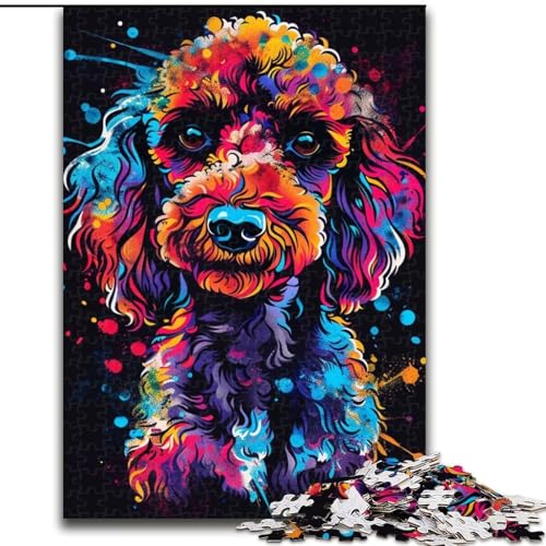 Pudel-Puzzle mit 1000 Teilen für Erwachsene, 1000 Teile, Heimdekoration, Familienspaß, ab 14 Jahren (Größe 26x38cm) von WGLINGX