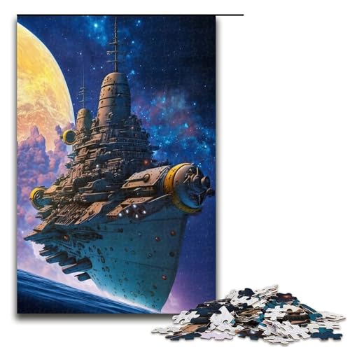 Puzzle „Schlachtschiff im Weltraum“, 1000 Teile, für Erwachsene, Lernspiele, Staycation, Zeitvertreib für Teenager ab 14 Jahren, 50 x 75 cm von WGLINGX
