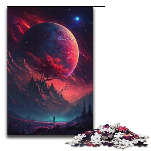 Puzzle 1000 Bunte Planeten-Berge-Puzzles für Erwachsene, Papp-Puzzle, Lernspiel für Erwachsene (Größe 38 x 26 cm) von WGLINGX