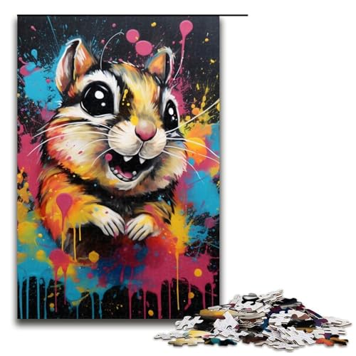 Puzzle 1000 Eichhörnchen-Puzzle für Erwachsene, Holzpuzzle, Lernspiel für Erwachsene, 19,69 x 29,53 Zoll von WGLINGX