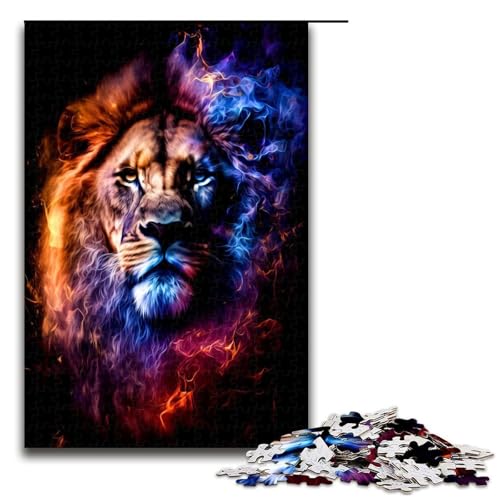 Puzzle 1000 Löwenpuzzle für Erwachsene, Holzpuzzle, Lernspiel für Erwachsene (Größe 50 x 75 cm) von WGLINGX