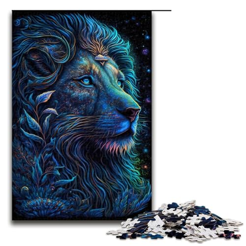 Puzzle 1000 Löwenpuzzle für Erwachsene, Holzpuzzle, Lernspiel für Erwachsene (Größe 50 x 75 cm) von WGLINGX