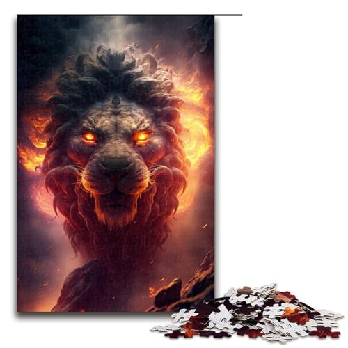 Puzzle 1000 Löwenpuzzle für Erwachsene, Holzpuzzle, Lernspiel für Erwachsene (Größe 50 x 75 cm) von WGLINGX