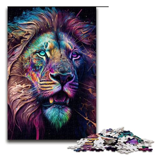 Puzzle 1000 Löwenpuzzle für Erwachsene, Holzpuzzle, Lernspiel für Erwachsene (Größe 50 x 75 cm) von WGLINGX